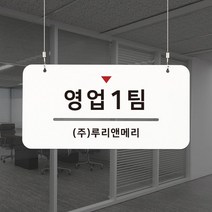 루리앤메리 하늘걸이 안내판 52 영업1팀 부서명패, C 양면제작 [안내판+천정걸이+양면] +4000원