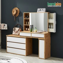 케미에르 셀리나 화장대 세트(확장형) KSH-704, 오크화이트