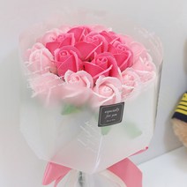 블랙라벨 비누꽃다발 19송이, 포인트핑크