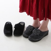여성 통굽 겨울 방한 웨지 사무실 슬리퍼