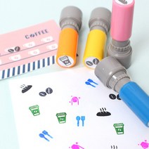 두루디자인 베이직 꼬마 쿠폰 스탬프, 블루(자체로고), 잉크 검정