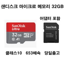 샌디스크 리코 WG-40W카메라micro메모리카드32gb, 32GB