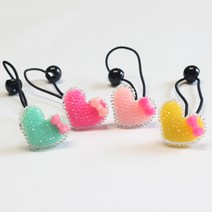 비비베베 크리스탈 하트리본 머리끈(1+1)