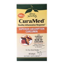 테리네츄럴리 큐라메드 수퍼리어 앱솔션 커큐민 750mg 소프트젤 글루텐 프리 무설탕, 60개입, 1개