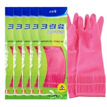[크린랲] 고무장갑, 핑크, 소(S), 5개