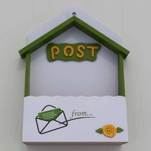 마프 예쁜 벽걸이 우체통 편지함 우편함, A0990G그린 장미하우스 편지꽂이, 1개