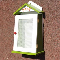 마프 예쁜 벽걸이 우체통 편지함 우편함, T1990G그린 빅철망 봉손잡이우체통