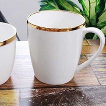 고급스러운 퓨어화이트 골드링 머그컵 2style, 슬림형(단품)