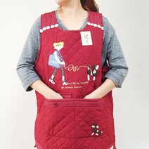 헬로고양이 기모 헬로우걸 앞치마, 레드, 1개