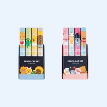 카카오프렌즈 리틀프렌즈 4본 연필캡 세트, B, 4개입