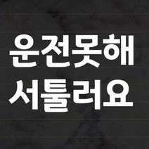 더굿데이 초보운전 스티커 반사시트지 심플서체 42종, 40_운전못해 서툴러요