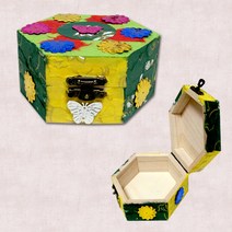 (만들기재료 ALV-10902 만들기재료 한지육각보석함만들기 만들기세트 어린이집만들기