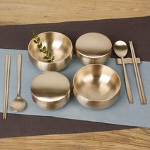 명성유기 신옥식기 2인단반 방짜유기세트(수저포함), 수저포함, 2인단반상기