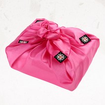 글라라세상 선물포장용 실크 자수보자기 대(108x108cm), 꽃분홍색, 1장