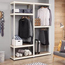 스피드랙 행거 2단 3단 4단 앵글 조립 히트 상품 전사이즈 !!(여성도 쉽게), 가로 600 x 깊이 400 x 깊이 2100 4단(봉1) 백색