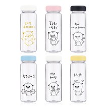 공감 일러스트보틀 클리어무지보틀 물병, 꽃도 좋고 너도 좋고 / 흰색, 500ml