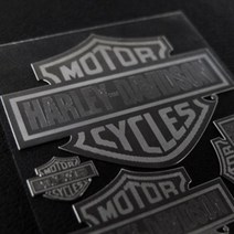 할리데이비슨-3 금속튜닝 바이크 스티커 harley davidson-3 오토바이스티커 엠블럼 레터링, B사이즈 실버, 1개