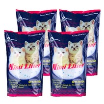 미미리터 크리스탈모래 (무향) 4Lb 1.82kg 고양이 모래, 4개, 라벤다