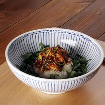 오반자이 일본 단아한 와이드 면기 8종 모음, 1p, 옵션1) 블루레인 와이드 면기