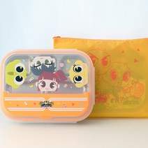 신비아파트 케이스 스텐 식판세트, 혼합색상, 뚜껑 + 식판 + 가방