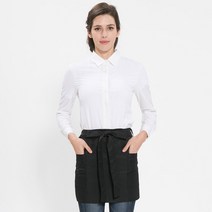 유니스토어 식당 엉덮이 덮개 미니 앞치마 허리형 주방 서빙, 블랙(a-215), 1개