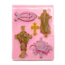 마이몰드코리아 수제 실리콘몰드 - 십자가 6 데코 몰드 (m70)