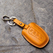 헤르만 아슬란 다이브 차량용 가죽 키케이스 스마트키 케이스, 딥옐로우-각인하지않음