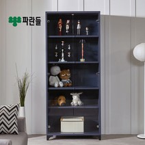 파란들 웰시 키큰 800 유리 장식장 진열장 수납장, 화이트(블랙발통)