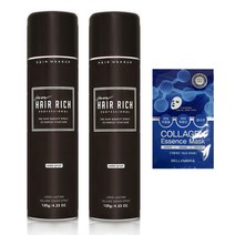 [박명수 헤어리치] 흑채 스프레이 120g + 콜라겐 마스크팩, 흑색, 2개