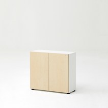 듀오백 라이트오피스 2단도어 수납책장 CB082D2(800x720), 책장 화이트+도어 화이트