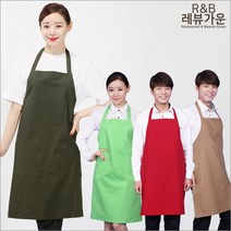 레뷰가운 AE170 심플앞치마 요양원 복지센터 요리학원 화원 부녀회 주방 서빙복 앞치마, AE170_빨강