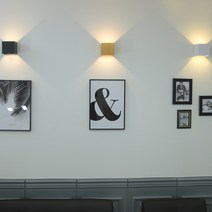 조명1번지 LED 모던스틸 사각벽등 8W 빔벽등 실내외겸용 LED칩내장, 모던스틸 벽등(로즈골드)