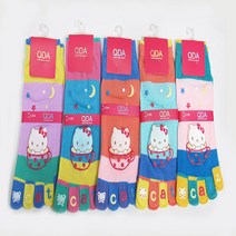 . QDA 발가락양말(컵고양이)5매