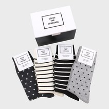 삭스더랭귀지 베이직 패션양말 4set