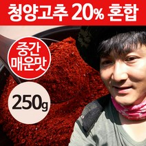 [상주이장님농장] 22년 햇 국산 고춧가루 500g 반 태양초 한근 매운 청양 고추가루, 1봉, 중간매운맛(청양20%혼합) -250g