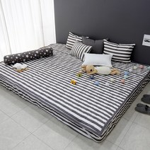 굿몽 고정밴딩 패밀리 침대 패드 (맞춤가능), 포카그레이