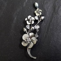 초코젬 브로치 시리즈 LB27(G) 자개꽃 진주브로치 선물용브로치