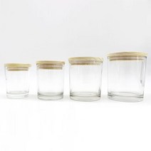 캔들용기 기본용기 + 심플우드캡 [ 3OZ 투명 ]