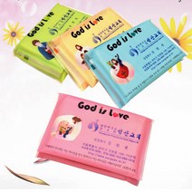 위드지저스 예수사랑 4종 지갑티슈 4종-1 000개(10매) 교회명 인쇄 전도, 1box, 1000개입