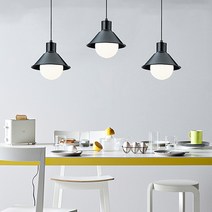 루미아르떼 코디 3등 펜던트 조명, 코디 3등 펜던트 블랙 + 주광색 12W 볼구 3개
