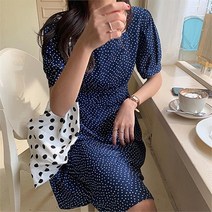 아임아임푸른바다 도트 원피스