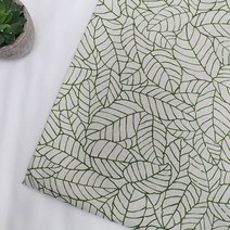 베드앤데코 린넨프린트 패턴 14종 패브릭원단, 리브라인그린