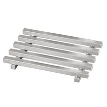 iDESIGN 교토 솝 세이버 비누받침, 1개, Brushed Stainless STeel