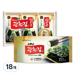 광천김 소문난 재래 도시락김, 18개, 5g