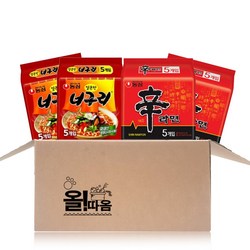 봉지)농심너구리얼큰한맛 5개 + 봉지)농심신라면 5개, 10개입, 20개