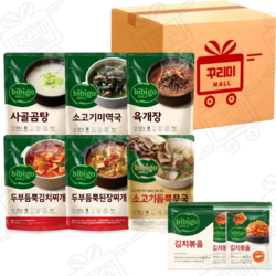 간편국탕 6종(사골곰탕+미역국+육개장+두부듬뿍김치찌개+두부듬뿍된장찌개+소고기듬뿍무국)+김치볶음 80g x 5개, 1세트, 3.32kg