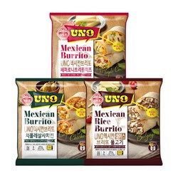 오뚜기 멕시칸 브리또 3종세트(페페로니트리플치즈 3입+치폴레살사치킨 3입+불고기 3입), 125g, 1세트