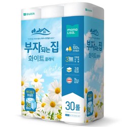 모나리자 부자되는집 화장지 화이트 3겹30롤1팩 세트4팩 천연펄프휴지