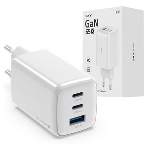 SKY 필 GaN 65X 65W 4세대 초미니 3포트 충전기