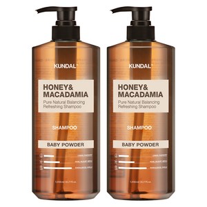 쿤달 허니 앤 마카다미아 네이처 샴푸 베이비파우더향, 1058ml, 2개
